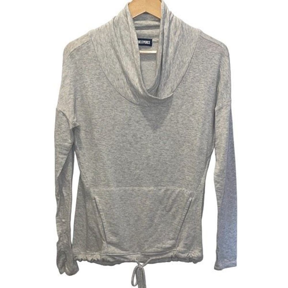 Ink Love And Peace Womens Cowlneck Drawstring Hem Tunic Sweatshirt‎ Gray Small